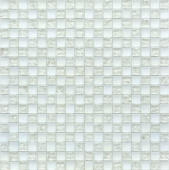 Плитка 538 ШАХМАТКА БЕЛЫЙ МАТОВЫЙ-БЕЛЫЙ КОЛОТЫЙ МОЗАИКА