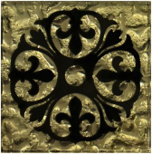 Плитка ТАКО НАПОЛЬНАЯ ВСТАВКА БУТОН ЗОЛОТО РИФЛ. 773  66х66х8