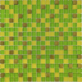 Плитка 457 МИКС ЗЕЛЕНЫЙ-ЖЕЛТЫЙ-ЗОЛОТО МОЗАИКА