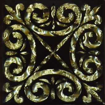 Плитка ТАКО НАПОЛЬНАЯ ВСТАВКА КЛАССИК ЗОЛОТО РИФЛ. 778 66x66x8