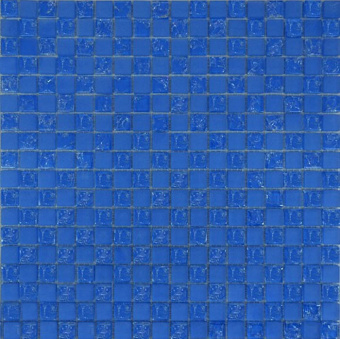 Плитка 531 ШАХМАТКА ГОЛУБОЙ МАТОВЫЙ-ГОЛУБОЙ КОЛОТЫЙ МОЗАИКА