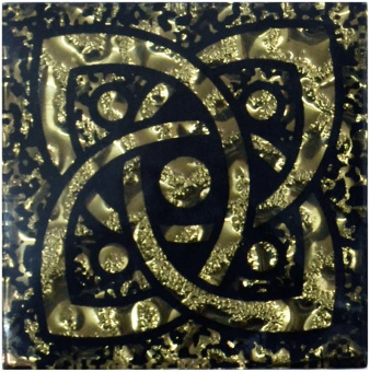 Плитка ТАКО НАПОЛЬНАЯ ВСТАВКА ГАЛАКТИКА ЗОЛОТО РИФЛ. 775 66x66x8